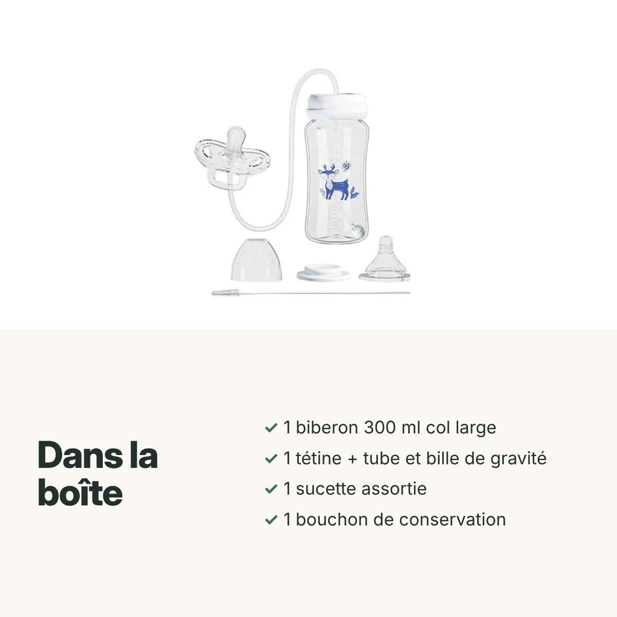 Contenu de la boîte du biberon Liberté